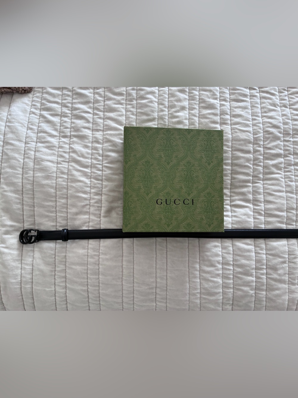 Gucci Black Leather Belt with Black Interlocking G Buckle
